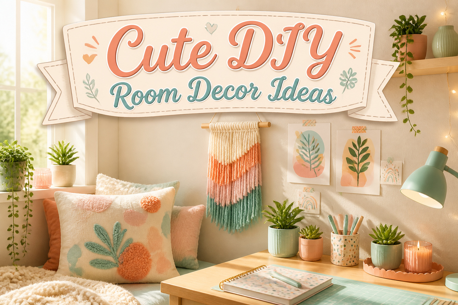 A collage of various DIY room decor ideas for 2026.