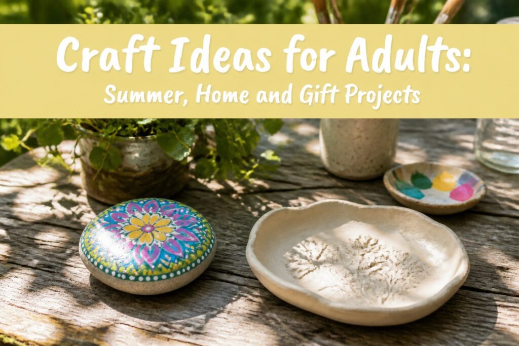 A collection of various colorful craft projects displayed together.